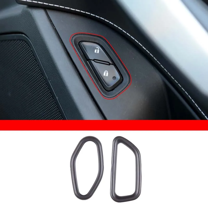 

For 2014-2019 Chevrolet Corvette C7 Z06 ABS Carbon Fiber Style Car Interior Door Lock Decorative Frame Sticker Auto Parts