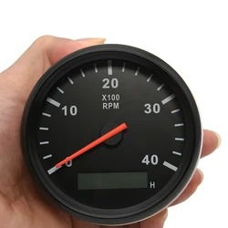 4000RPM 85mm Tachometer With LED Digital Hourmeter 12V/24V Marine Boat Outboard Diesel Engine Motor Tacho Meter Gauge Motorcycle