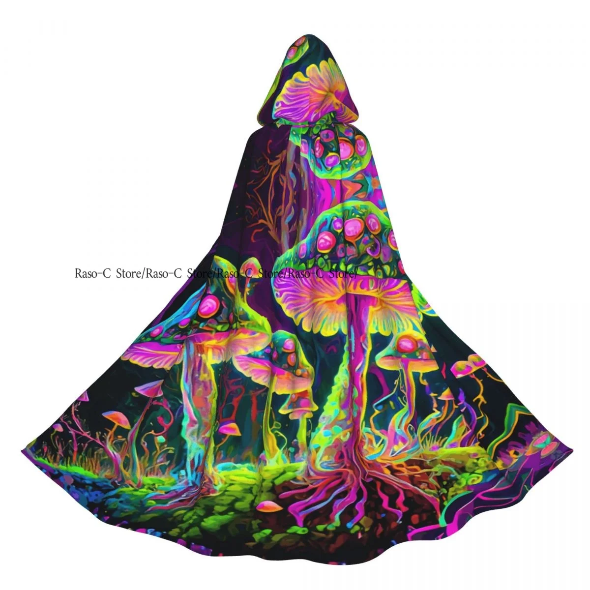 

Hooded Cloak Unisex Cloak with Hood Magical Mysterious Mushrooms Cloak Vampire Witch Cape Cosplay Costume