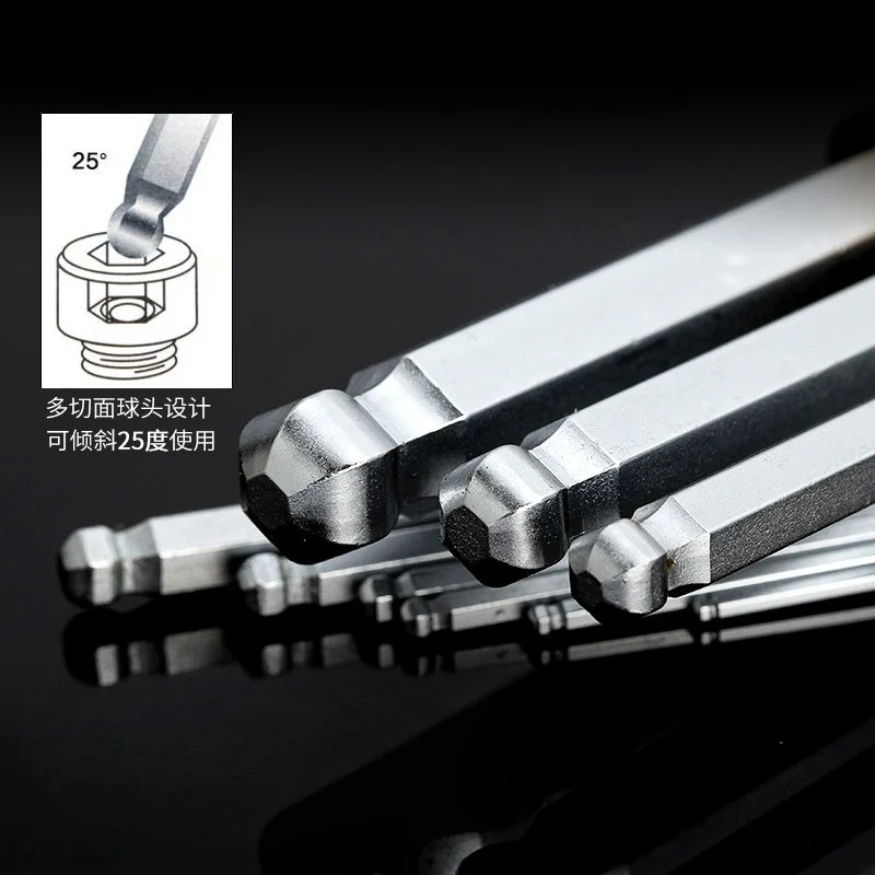 Stanley 7-Piece Short Ball-End Hex Key Set Metric & Imperial Short Handle S2 Alloy Steel Multi-Sided Screwdriver Tool Set