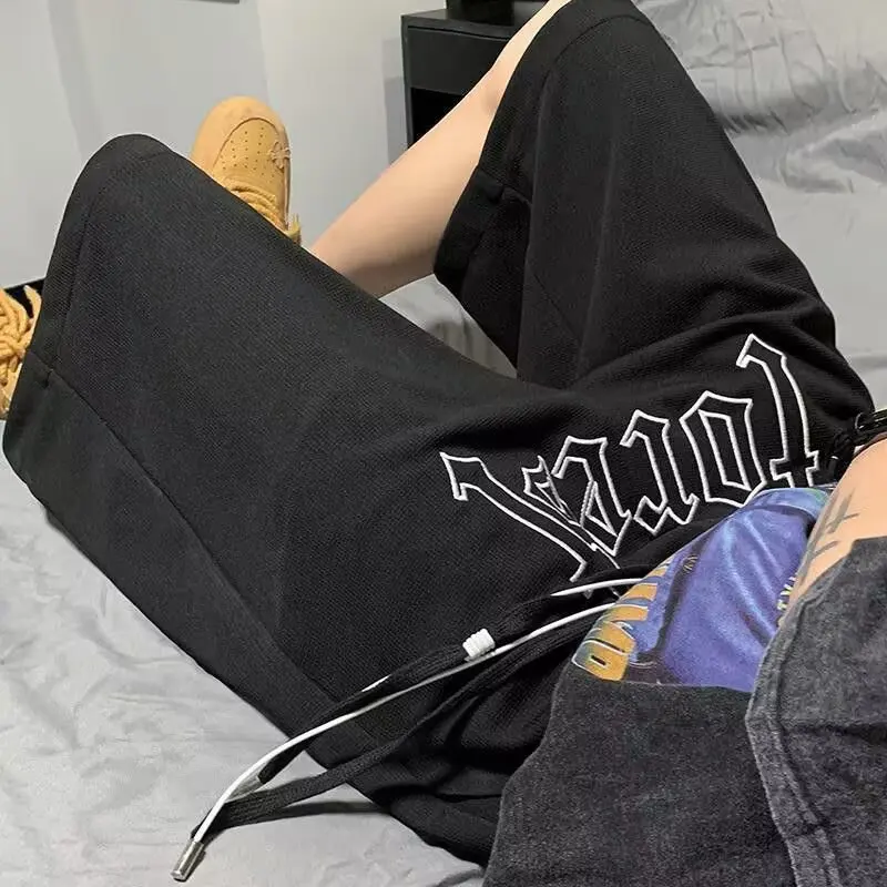 

American Style Foam Knee-Length Sports Shorts Men Summer Loose Casual Slimming Five-Quarter Length Basketball Shorts