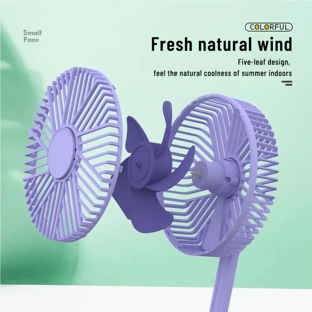 Ventilador Elétrico Portátil Telescópico Dobrável, 3 Engrenagem Mini Ventilador, Baixo Ruído, USB, Escritório, Casa