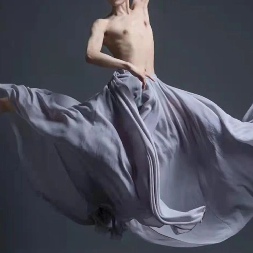 Falda de dobladillo máximo para hombre y niño, traje de práctica de baile clásico, gasa folclórica, sin género, falda larga para foto de adulto,