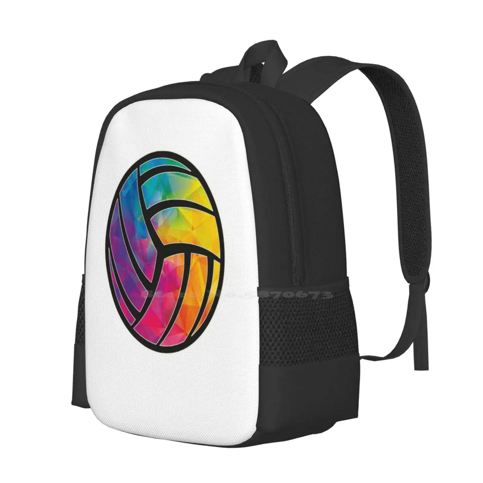 Geometric Volleyball Cool Shape Low Poly Volleyball Gifts Hot Sale Schoolbag Backpack Fashion Bags Volleyball Low Poly