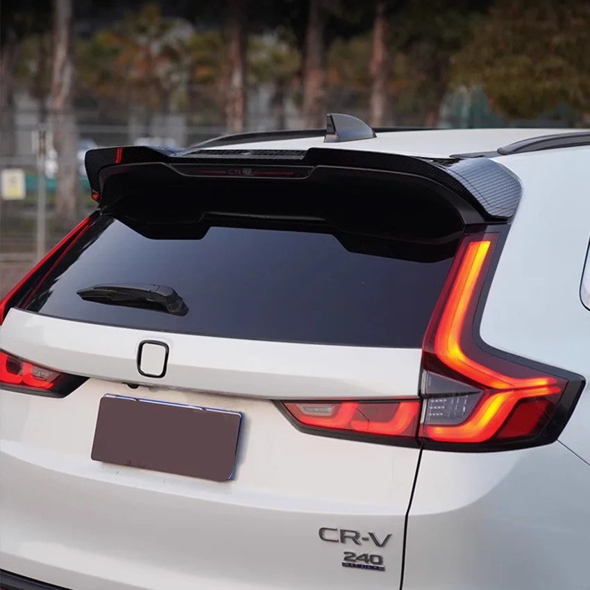 2023 To Up For Honda CRV Rear Spoiler Trunk Wing Lip By High Quality ABS Gloss Black Carbon Fiber Look Body Kit Accessories