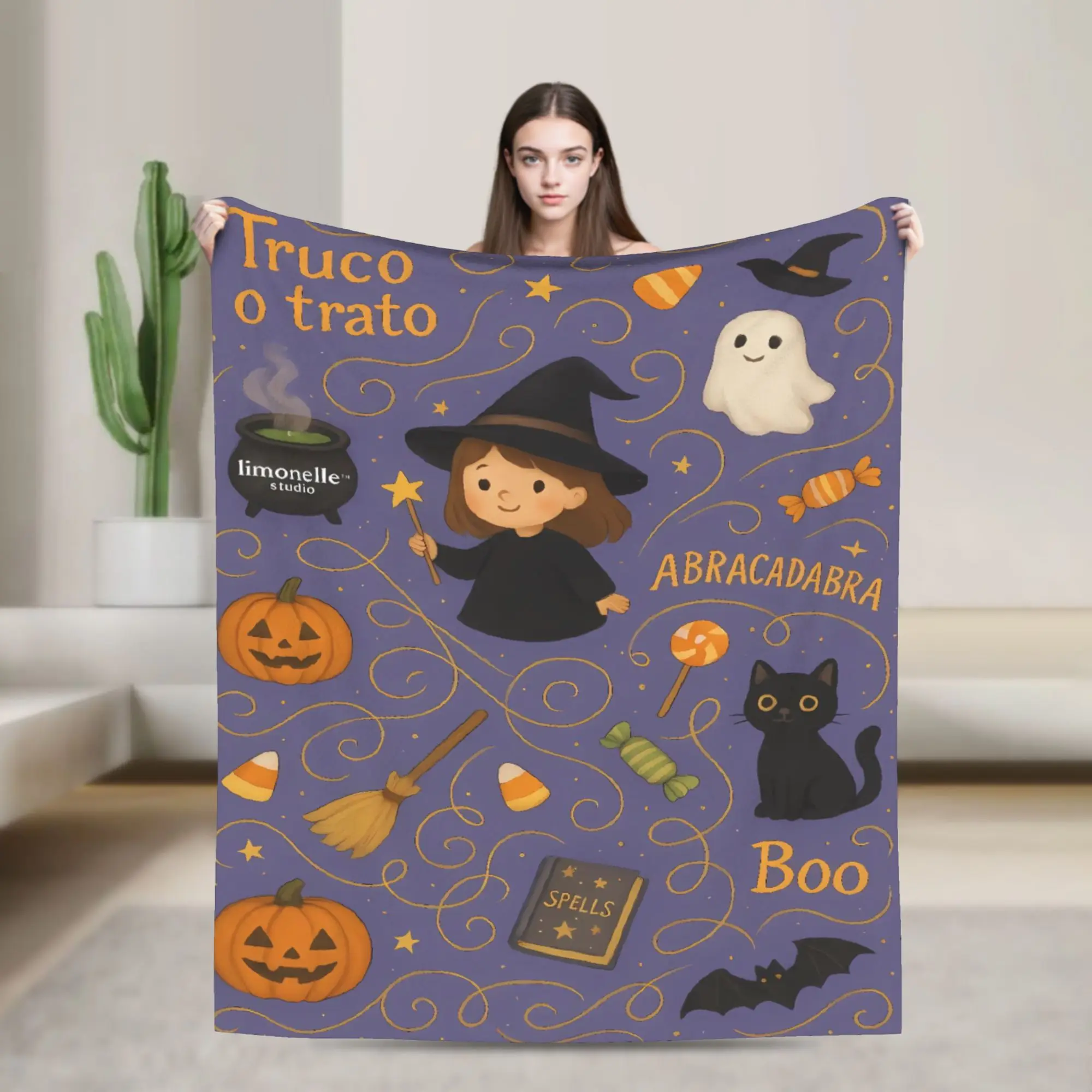 

Soft Warm BlanketBoy Girl Travel Happy Halloween Bedding Throws Flannel Bedspread For Bedroom Fluffy Sofa Bed Cover
