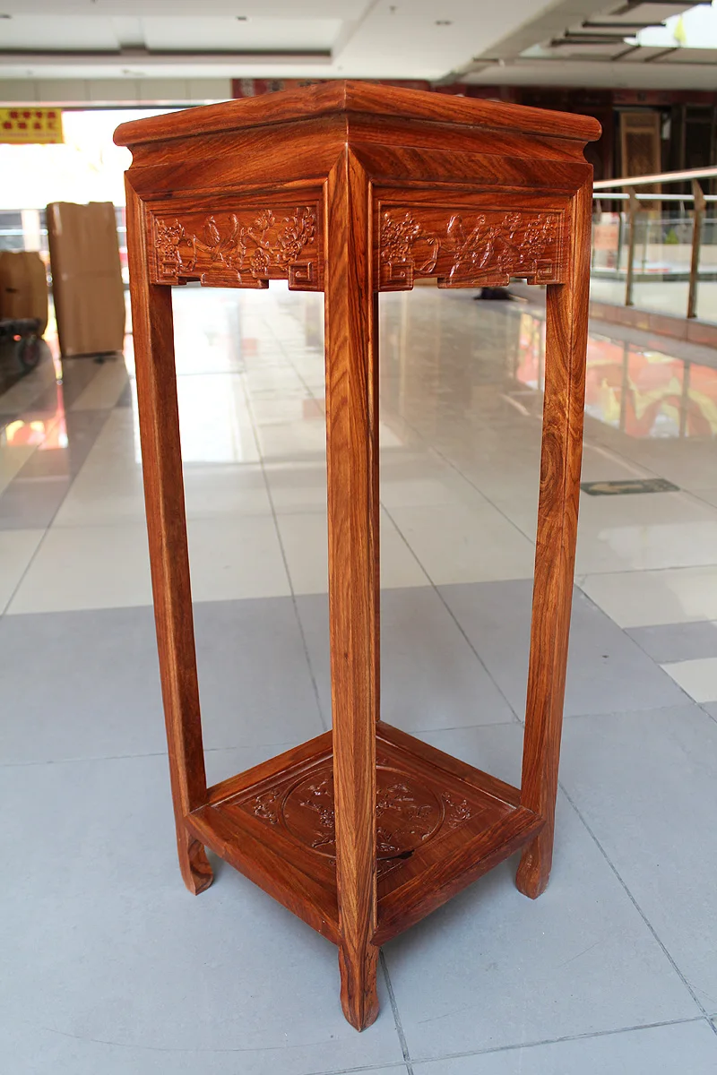 Flower stand,  flower pot shelf, , wood floor-to-ceiling indoor antique Chinese mahogany flower pear furniture