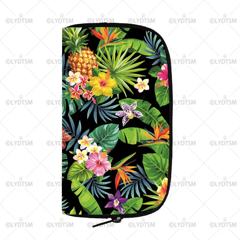 Hawaii Coconut Trees Print Wallets Women Palm Tree Flamingo Casual Purse Phone Money Girls Coin Holder Bags Long Wallet