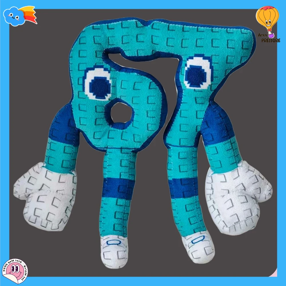 @ 18-30 cm STEAL A BRAINROT bleu peluche jouet mignon maison poupées jeu entourant bleu No. 67 jouets peluches pour enfants, cadeaux d'anniversaire