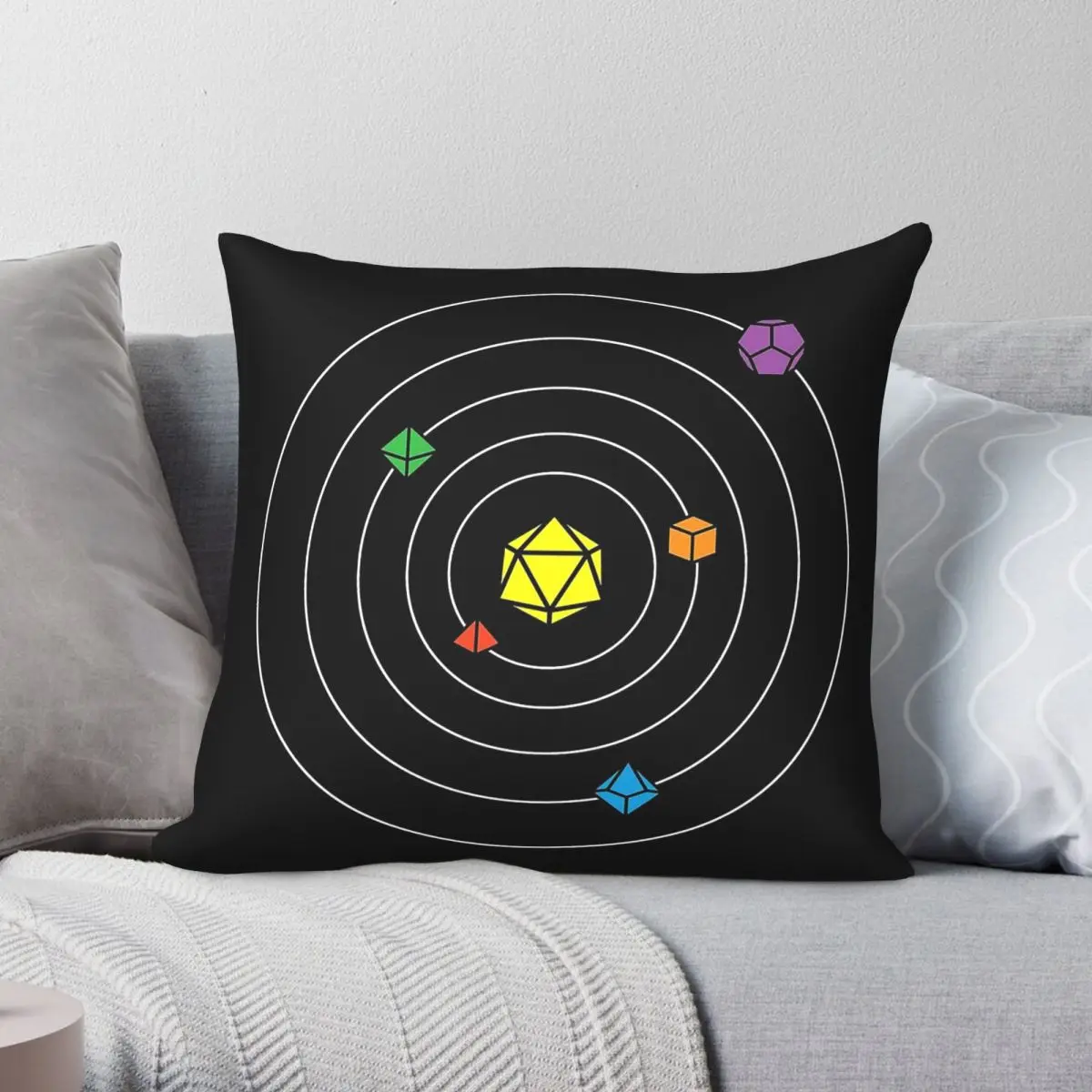 Dice Universe Solar System Pillowcase Polyester Linen Velvet Creative Zip Decorative Home Wholesale