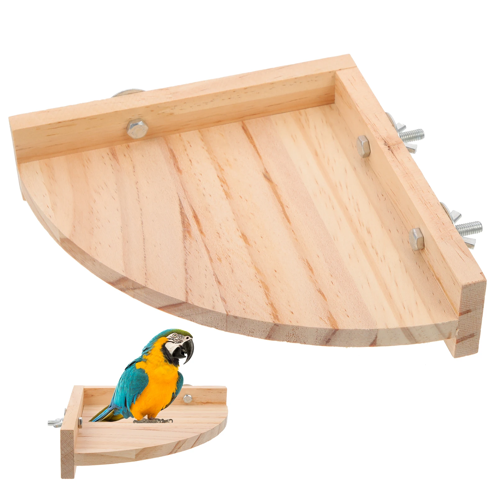 

Parrot Perch Wood Platform for Birds Cockatiels Budgies Durable Natural Resistant Wide Applicable Pet Supplies Cage