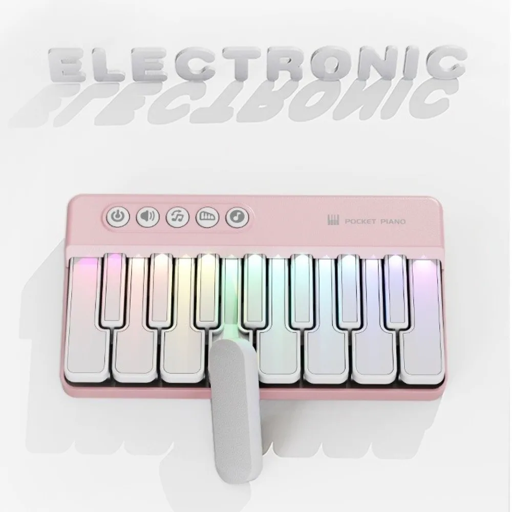 Luci arcobaleno Bambini Mini giocattolo per pianoforte Interattivo Principiante Apprendimento Strumento musicale Giocattoli per l'apprendimento Tastiera per pianoforte Regalo di compleanno