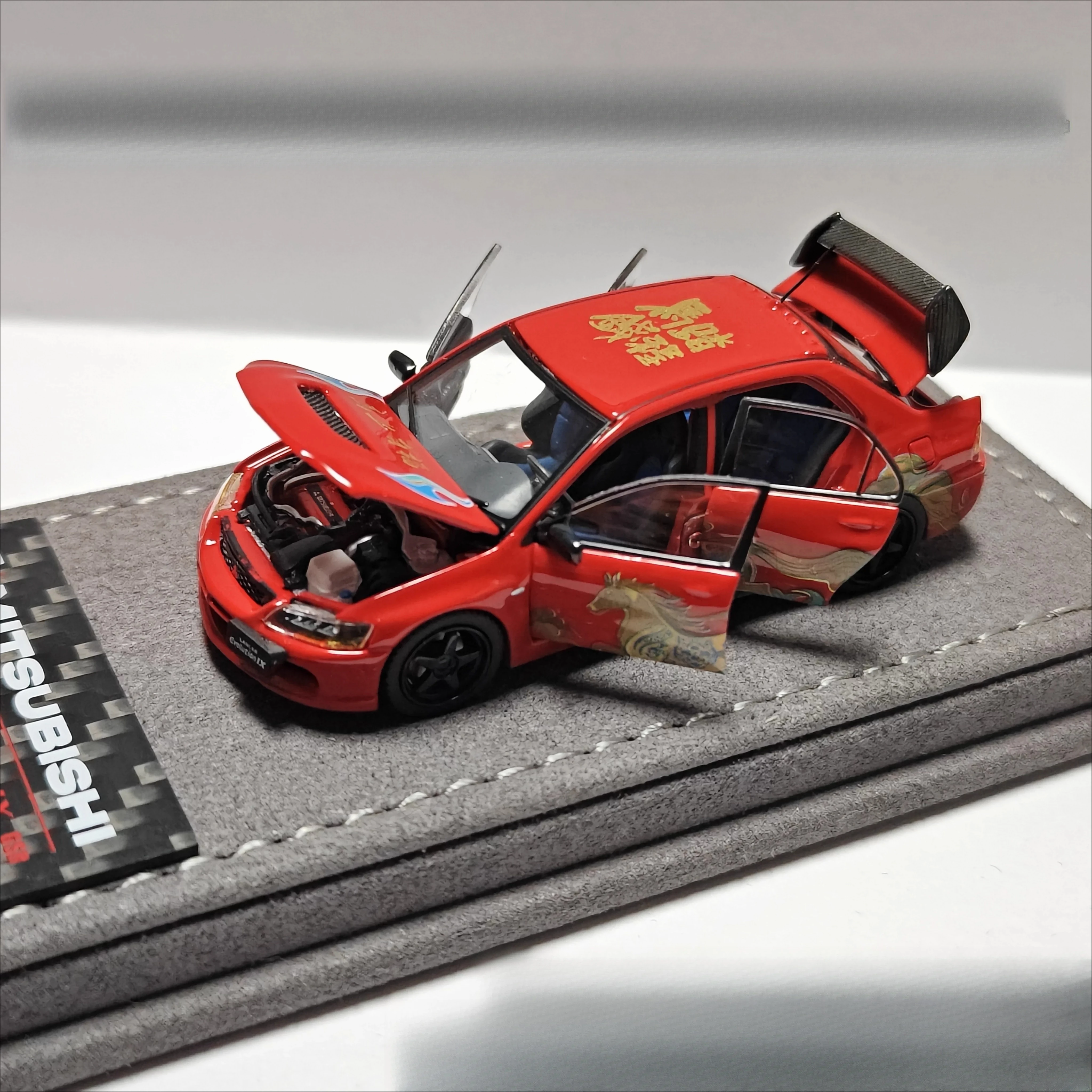 Schaal 1:64, Evo 9e generatie Lancer Evolution limited edition, miniatuurreplica autofiguur van gegoten metaal voor verzameling