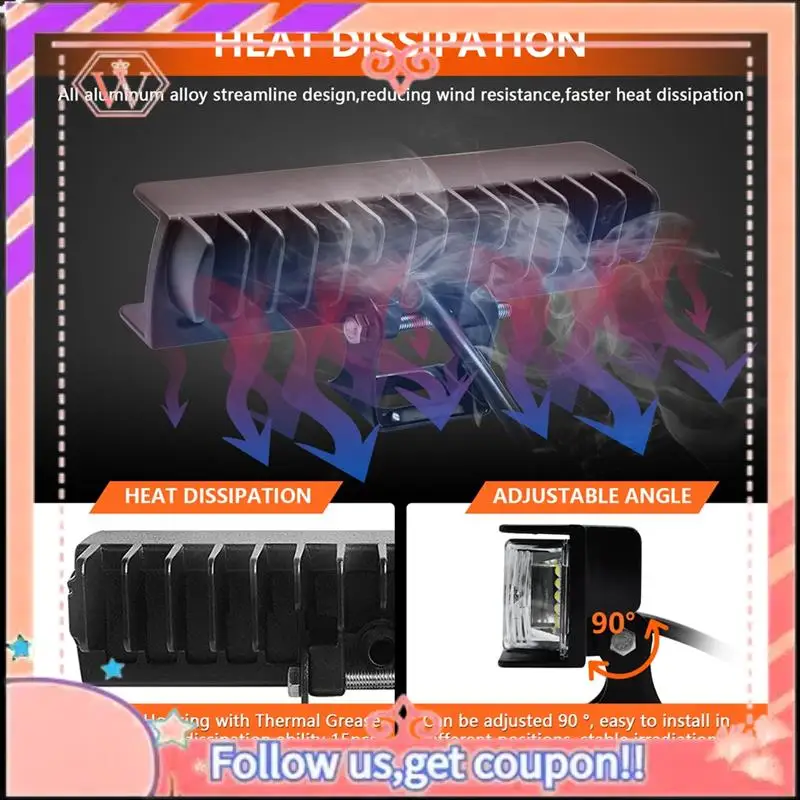 

Durable 6 Inch LED Light Bar 60W 6000LM LED Pods Flood Spot Combo Off Road Driving Fog Light Car Lights For Truck ATV Boat