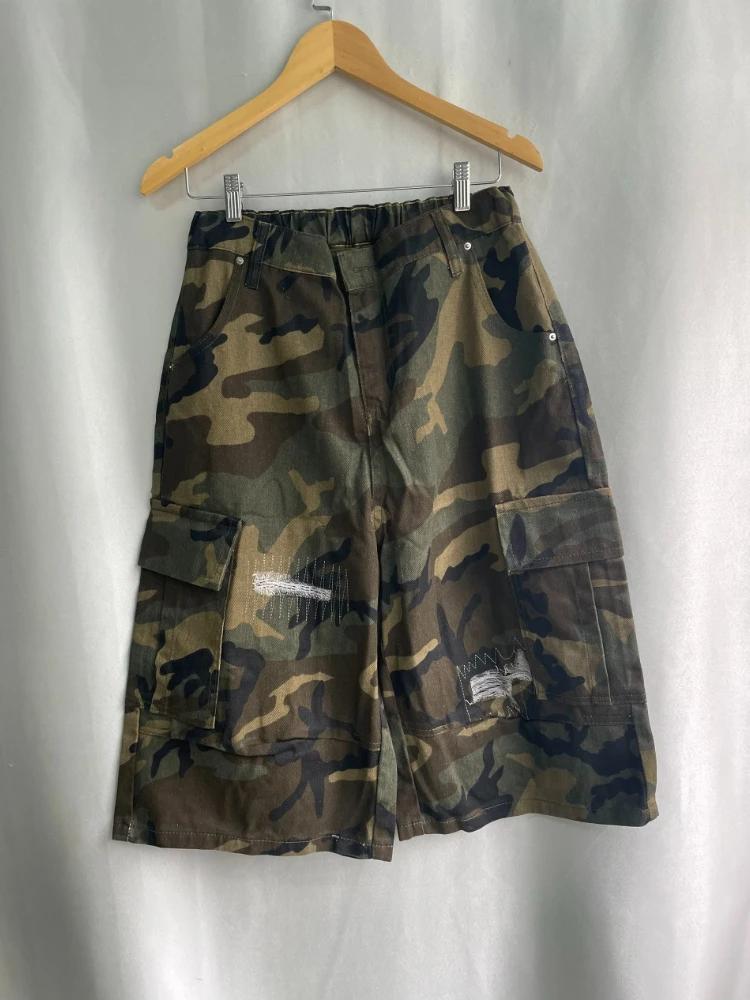 Camouflage American Vintage Safari Style Pants Loose Slim Premium Wid Leg Pant Trendy Hot Sell Minority Fashion Trousers