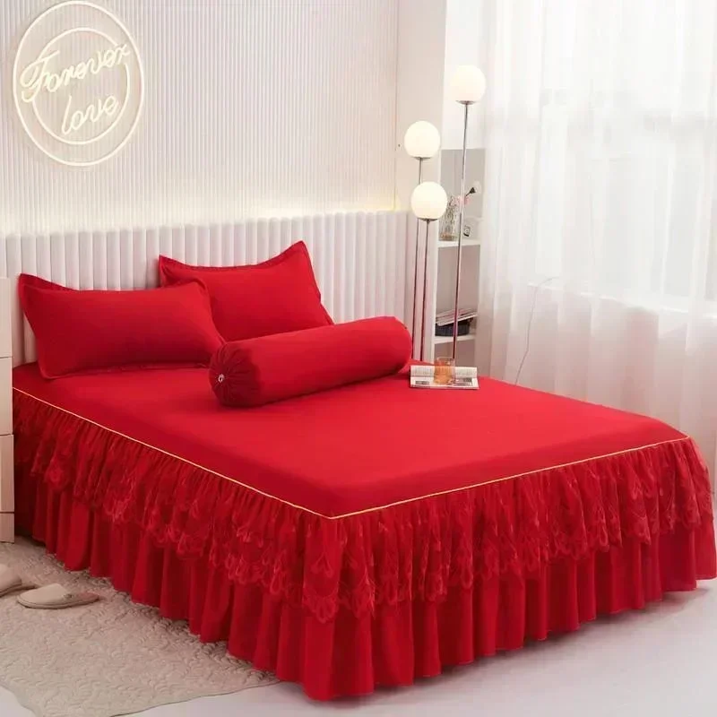 9pro barvivo prohrábnout krajka sukně bedspread domácí textil celistvý postel sukně ložnice coverlets přehozy povlečení na postel prach zakrýt ložní prádlo