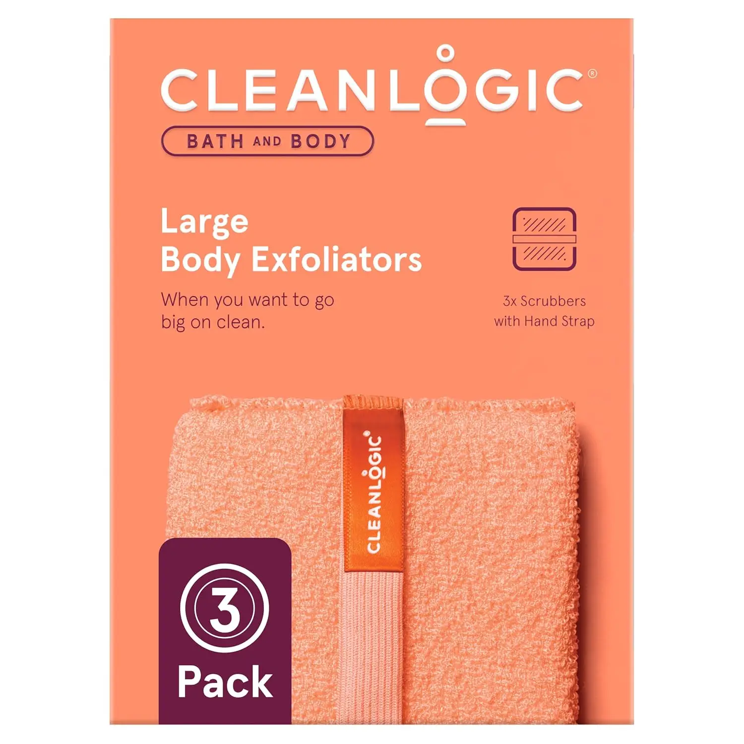 

Large Exfoliating Body Scrubber for Smooth Skin, Daily Skincare Tool, Assorted Colors, 3-Pack Value Set