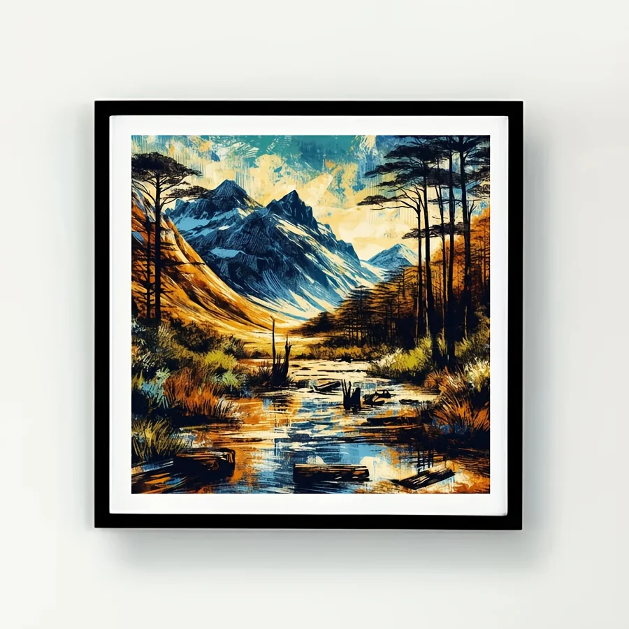 

High Mountain Swamp Scenery Jigsaw Puzzle 500/1024 PCS Holiday Stress Relieving Fun Games Home Decor Holiday Gifts