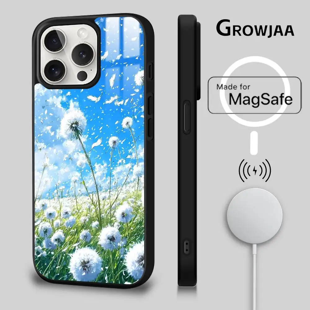 Funda de teléfono con paisaje Natural Sunshine para IPhone 17 16 15 14 13 12 11 Pro Max Plus Mini Magsafe espejo Funda magnética inalámbrica