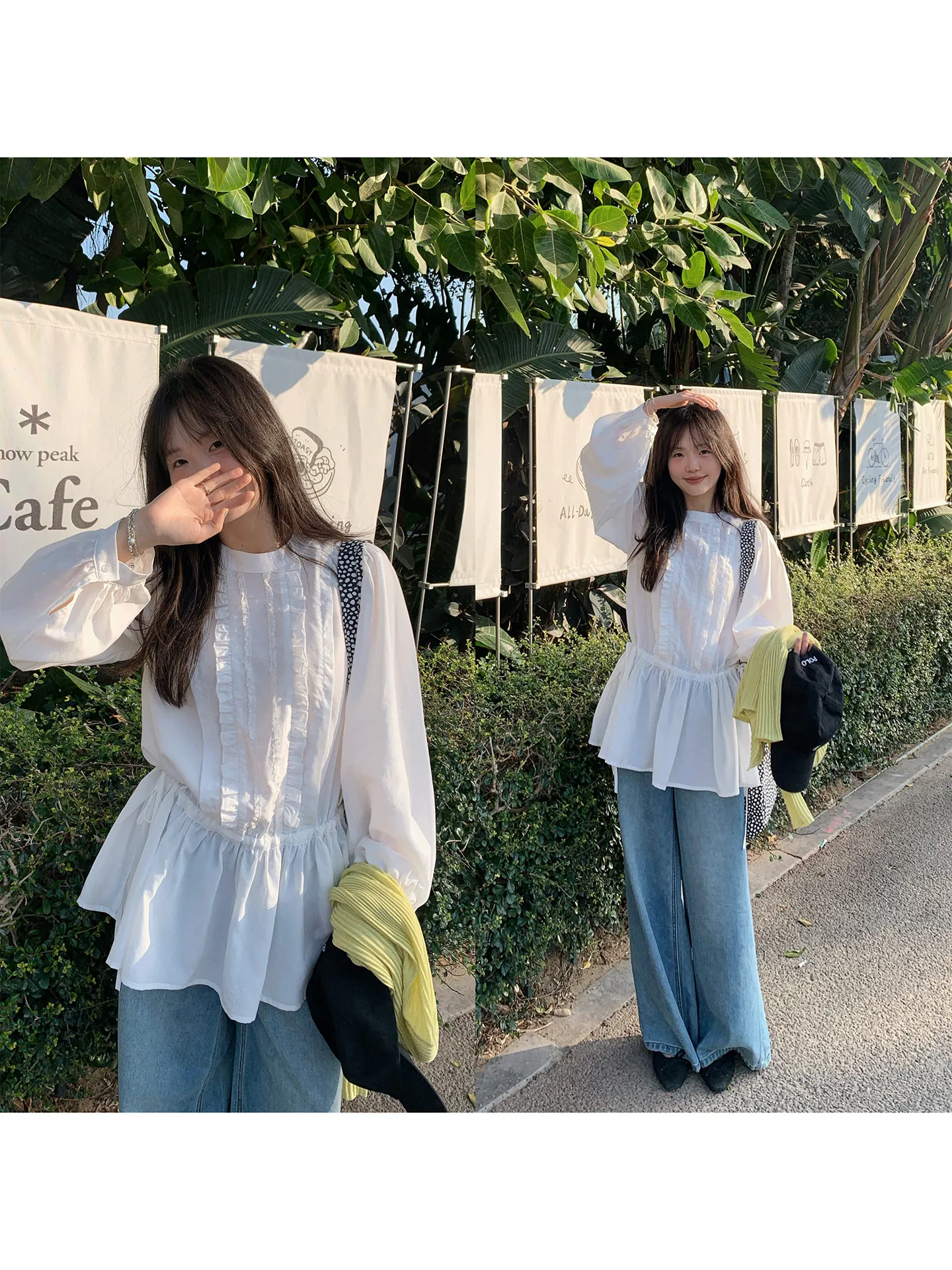 

Нежное белое платье-рубашка с длинным рукавом для женщин, с деревянной отделкой на талии, новинка весенней коллекции, свободный крой, круглый вырез