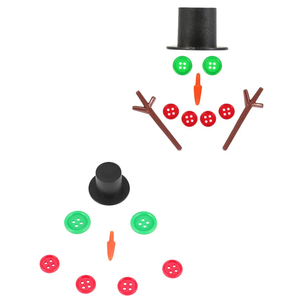 

2 Sets Snowman Accessories Decoration Christmas Decorations Toy DIY Material Plastic Child