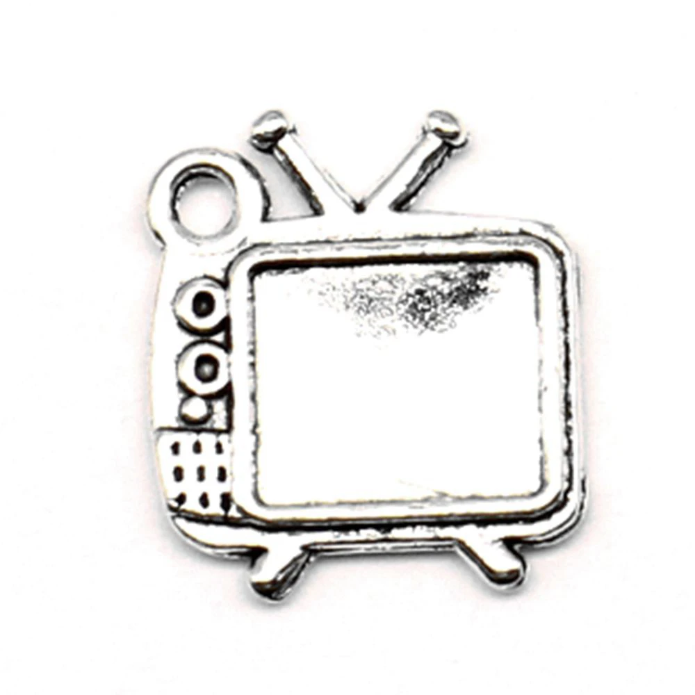 10pcs 14x15mm TV Charms Pendant Diy Craft Handmade Jewerly Antique Silver Color