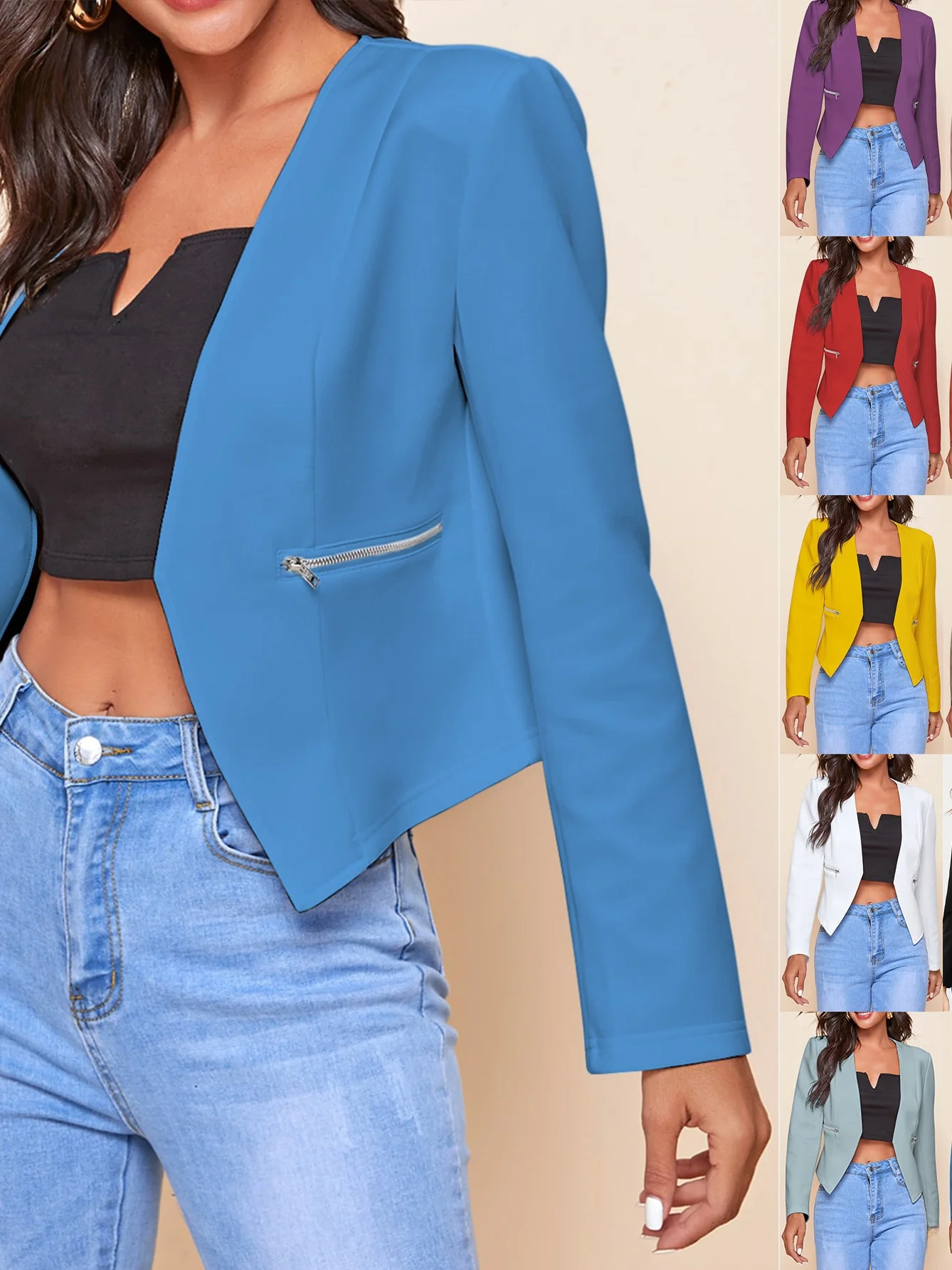 

Повседневный длинный костюм на молнии Sve для женщин, удобное пальто для отдыха на молнии, деловое пальто Fem Faion, летняя одежда