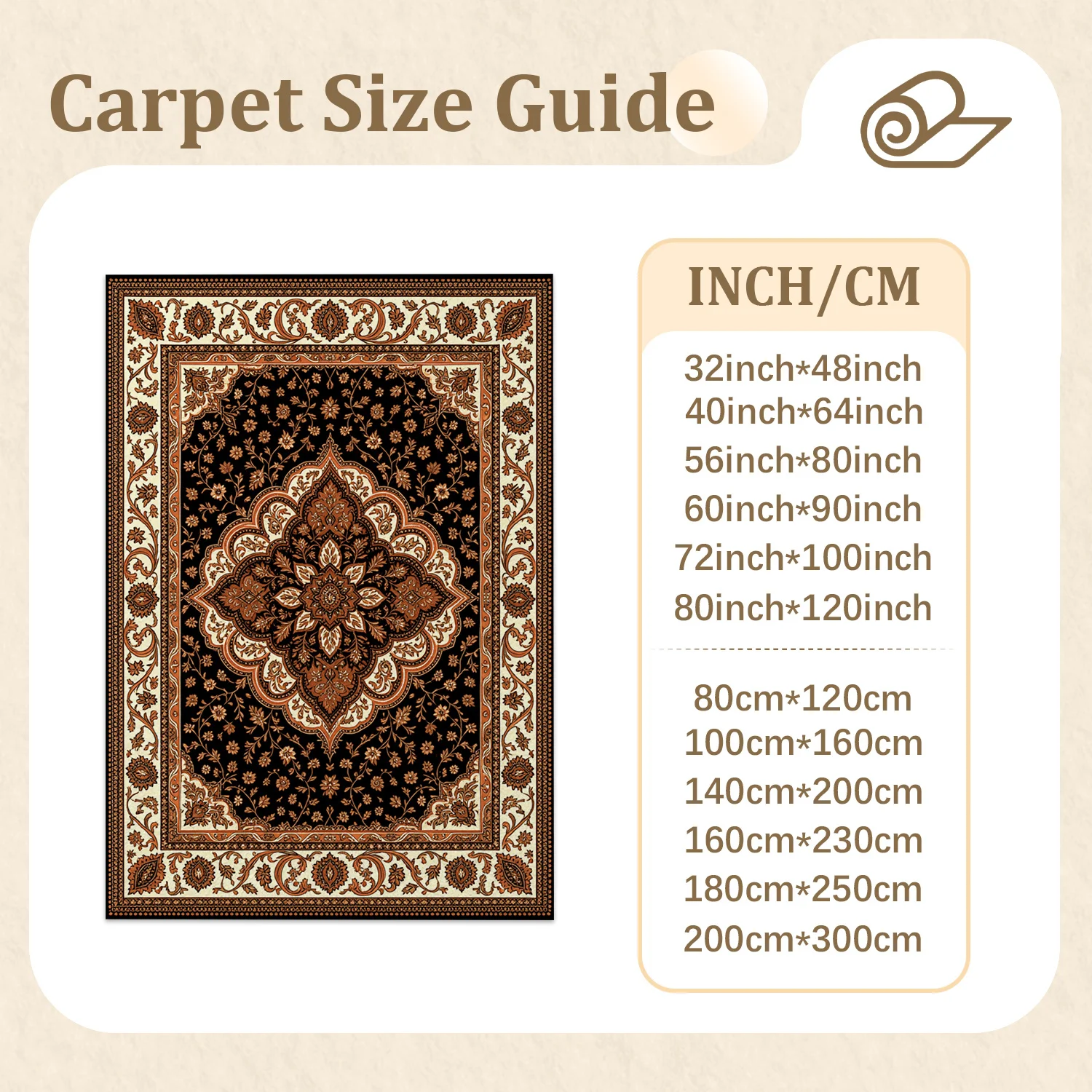 Traditional Persian Floral Medallion Pattern Velvet Area Rug, Machine Washable, Stable Placement, Ideal for Living Room, Bedroom, Dining Room, Entryway, Perfect for Halloween, Thanksgiving, Christmas, New Year, Black Friday, Cyber Monday Decor