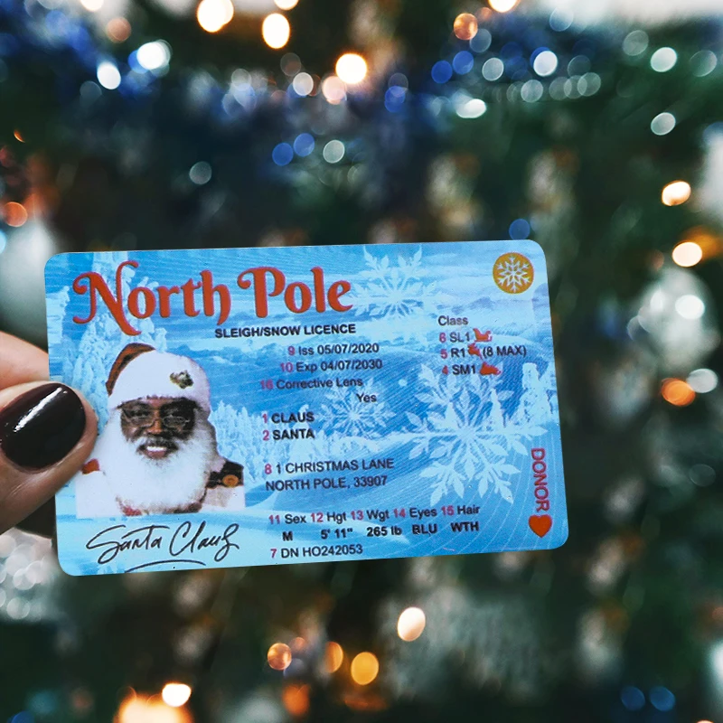 10pcs Santa Claus Flight License Card Christmas Eve Driving Licence Christmas Gift for Children 2025 Merry Christmas Decoration