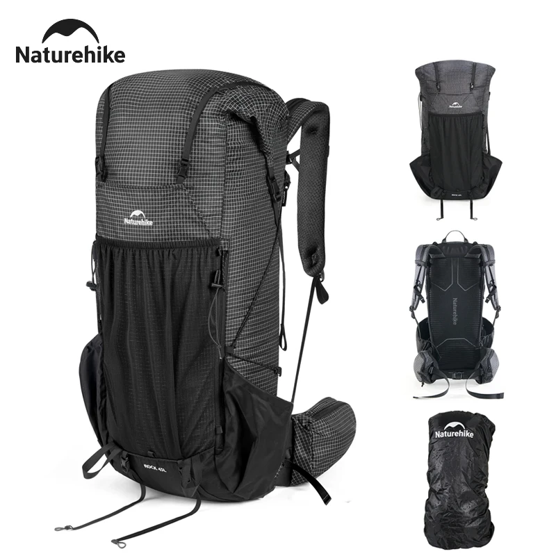 Naturehike Rock 2.0 Wanderrucksack 30L/45L/60L Große Kapazität Langstrecken-Komfort mit Regenschutz Wasserdichter Kletterrucksack