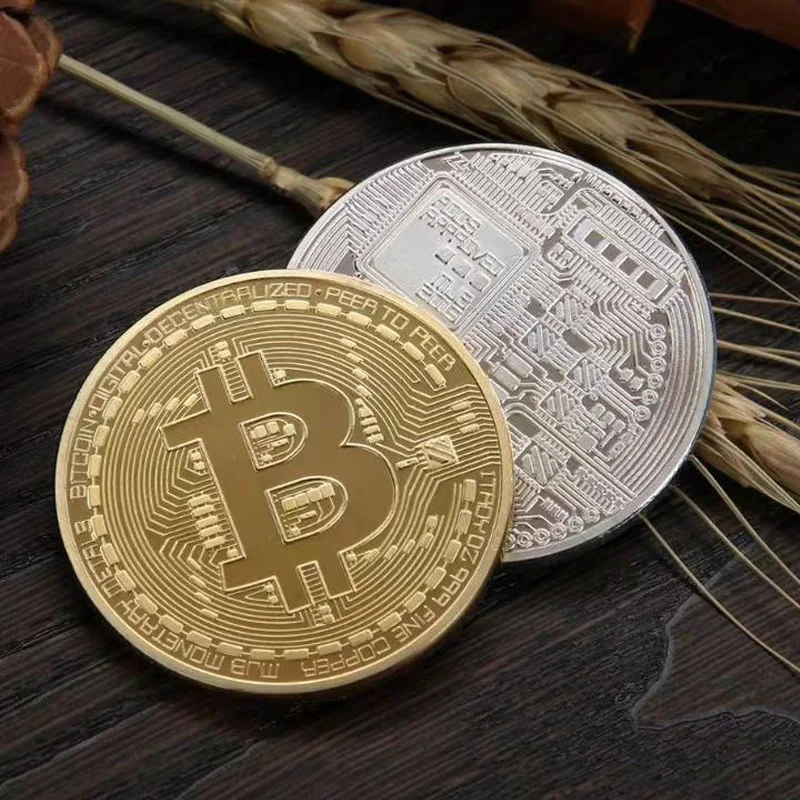 Moneda Bitcoin de Metal dorado y plateado, juego de búsqueda del tesoro de 40MM para adultos y niños, regalos conmemorativos, colecciones de arte, 12 Uds.