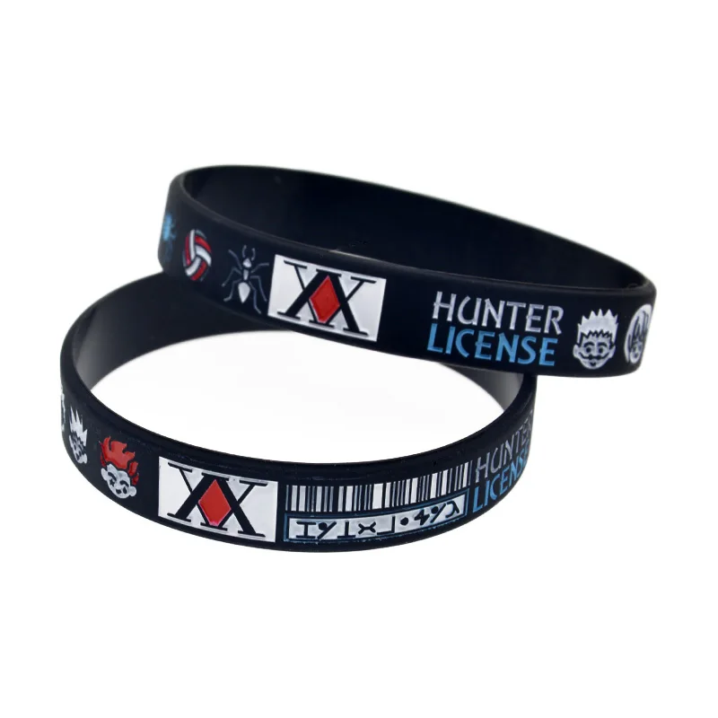 

50 Pcs Hunter License Silicone Rubber Wristband Anime Gift Cosplay Bracelet Adult Size Black