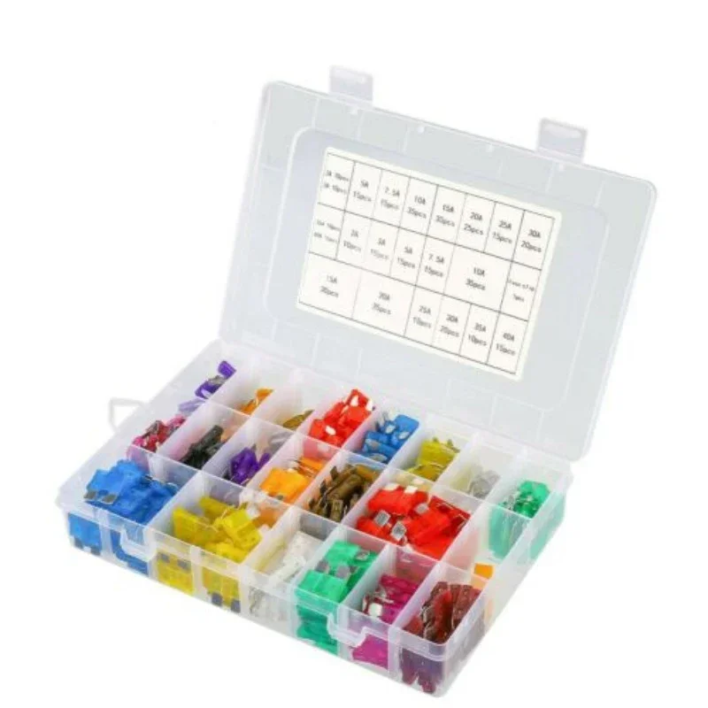 

400PCS Assorted Car Fuse Kit - Small Medium Blade Fuses for Automotive & Truck Accessories with Clip