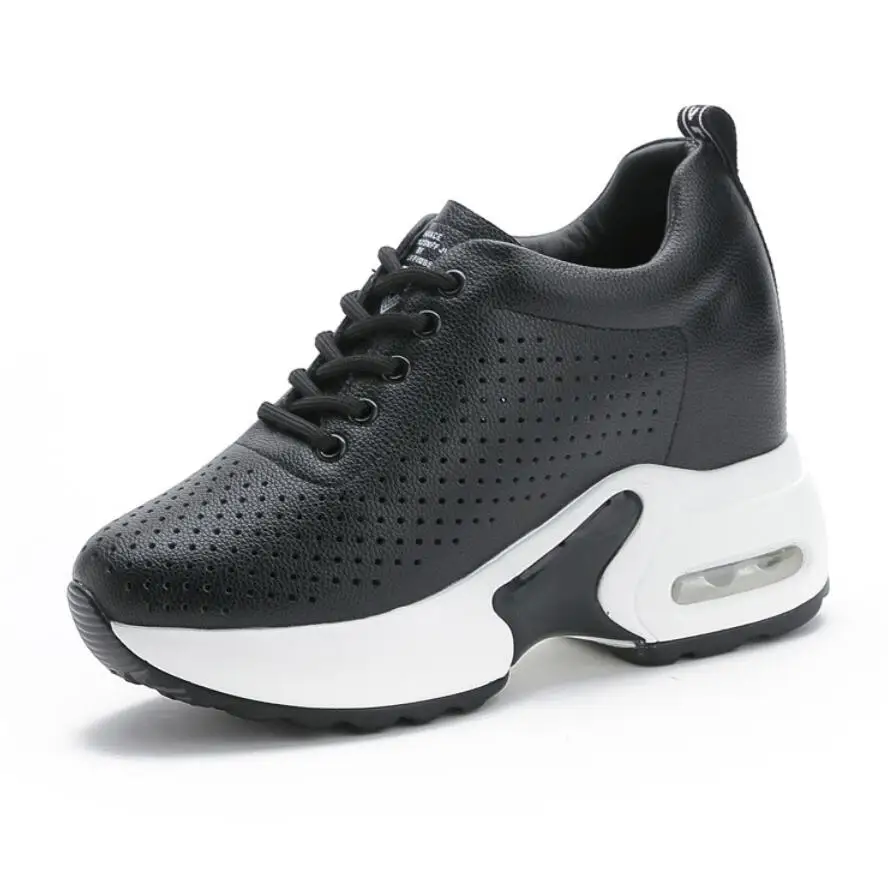 Platform Sneakers Women Genuine Leather Shoes Women Elevator Shoes Increase Within Wedges Sneakers For Women Casual Shoes Tenis