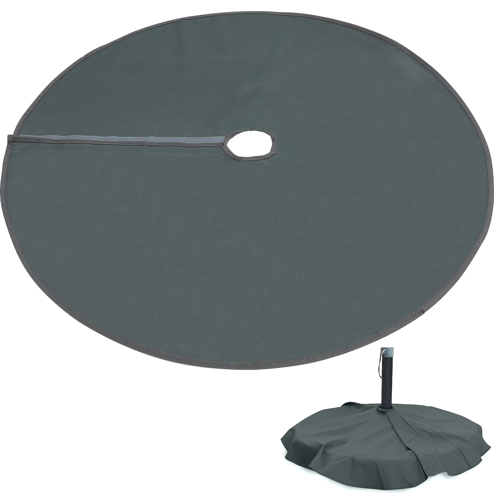 ผ้าคลุมฐานร่มกันน้ำ 1 ชิ้น ทำจากผ้า Oxford ป้องกันฝุ่น สีเทา อุปกรณ์เสริมสำหรับใช้งานกลางแจ้ง ผ้าคลุมร่มอายุการใช้งานยาวนาน