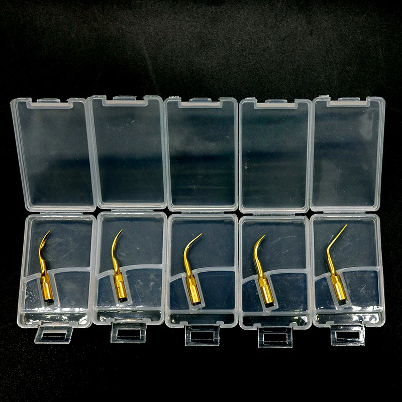 

5Pcs/lot Titanium Gold Dental Ultrasonic Scaler Tips G1T G2T G3T G4T P1T P3T For EMS Woodpecker VRN Scaler Handpiece