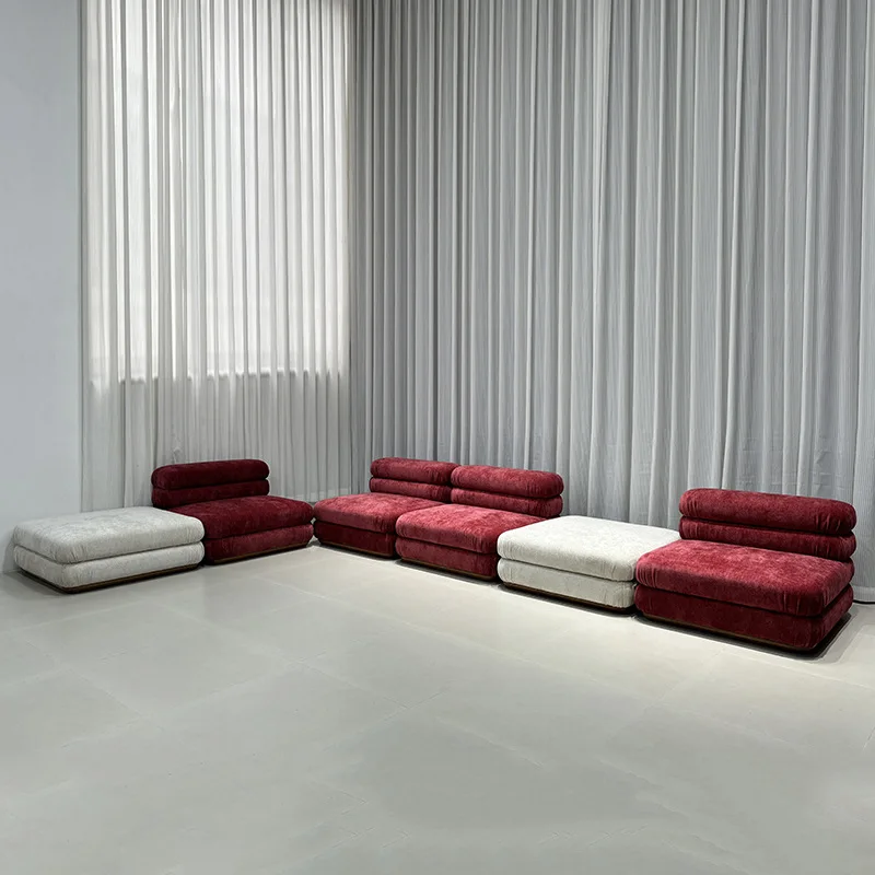 Modern simple module island sofa free combination size living room designer Internet celebrity square fabric sofa