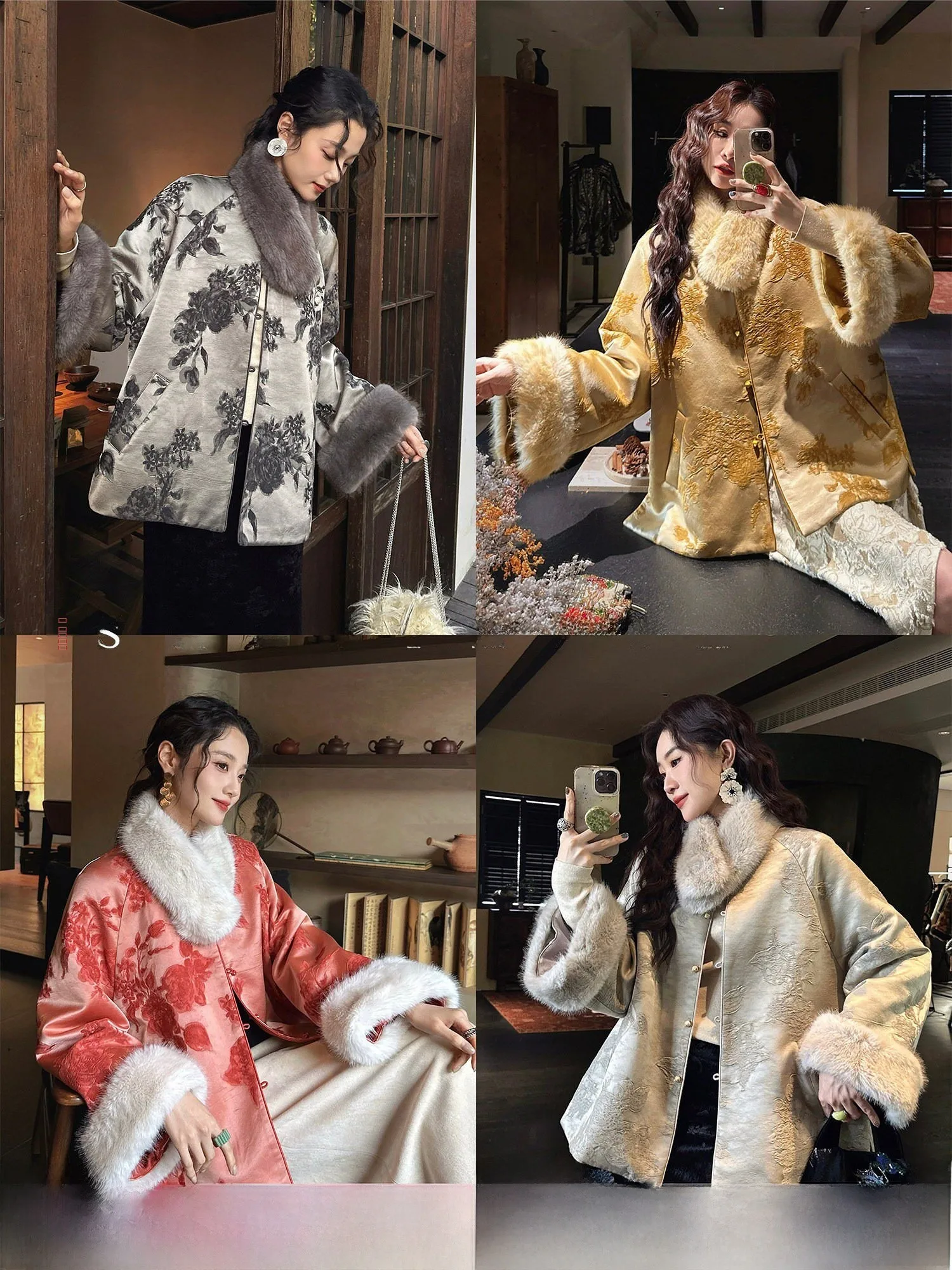 

Sanji Bla Flower New Chinese Sle Thiened Cotton Jaet Winter Clothes 2025 New Model Top Coat Trendy Long Sve