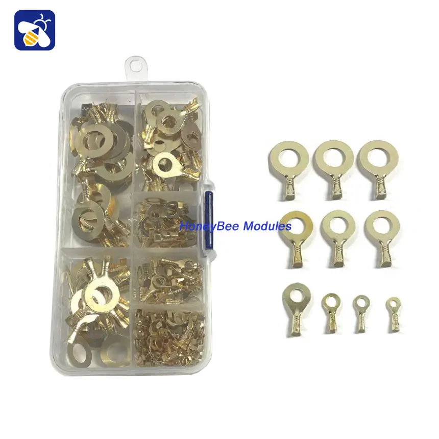 150PCS Pure copper O-ring lugs Ring terminals Round bare terminals Open copper terminals Wiring loom