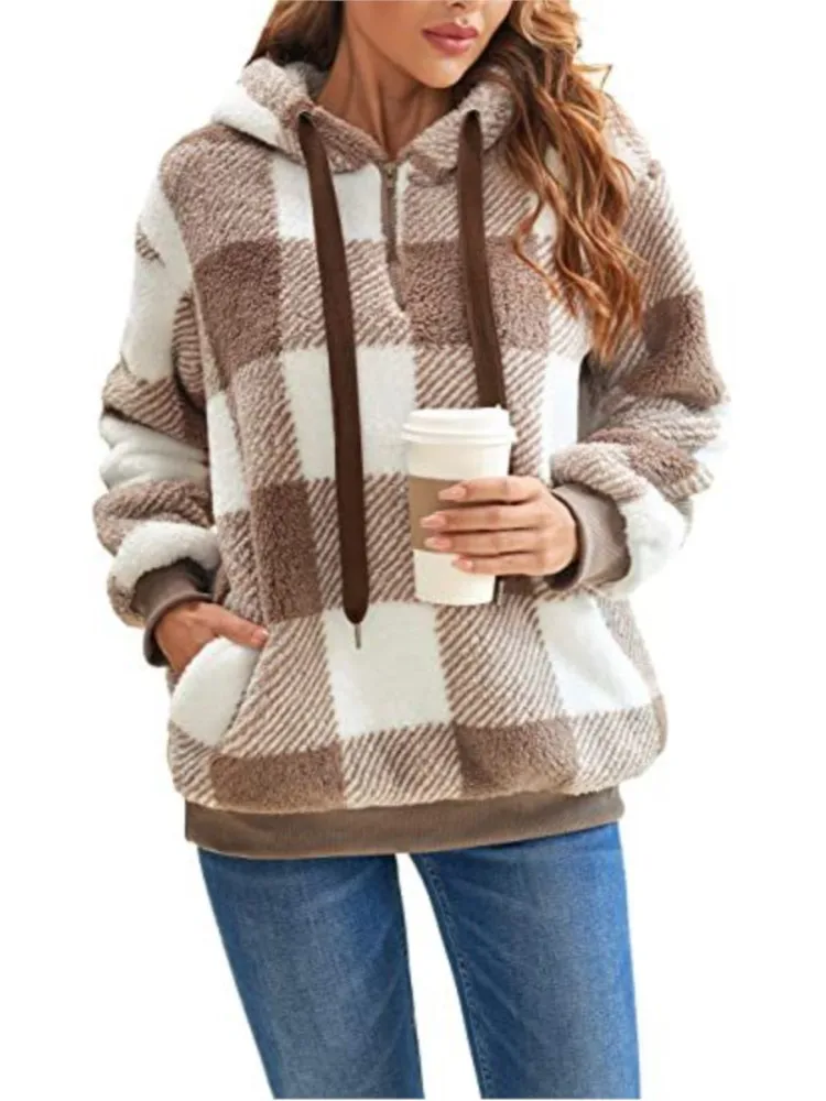 خريف جديد المرأة هوديي منقوشة الرباط قناع السترة عارضة أزياء طويلة الأكمام فضفاضة الرياضة منقوشة أفخم جيب هوديي