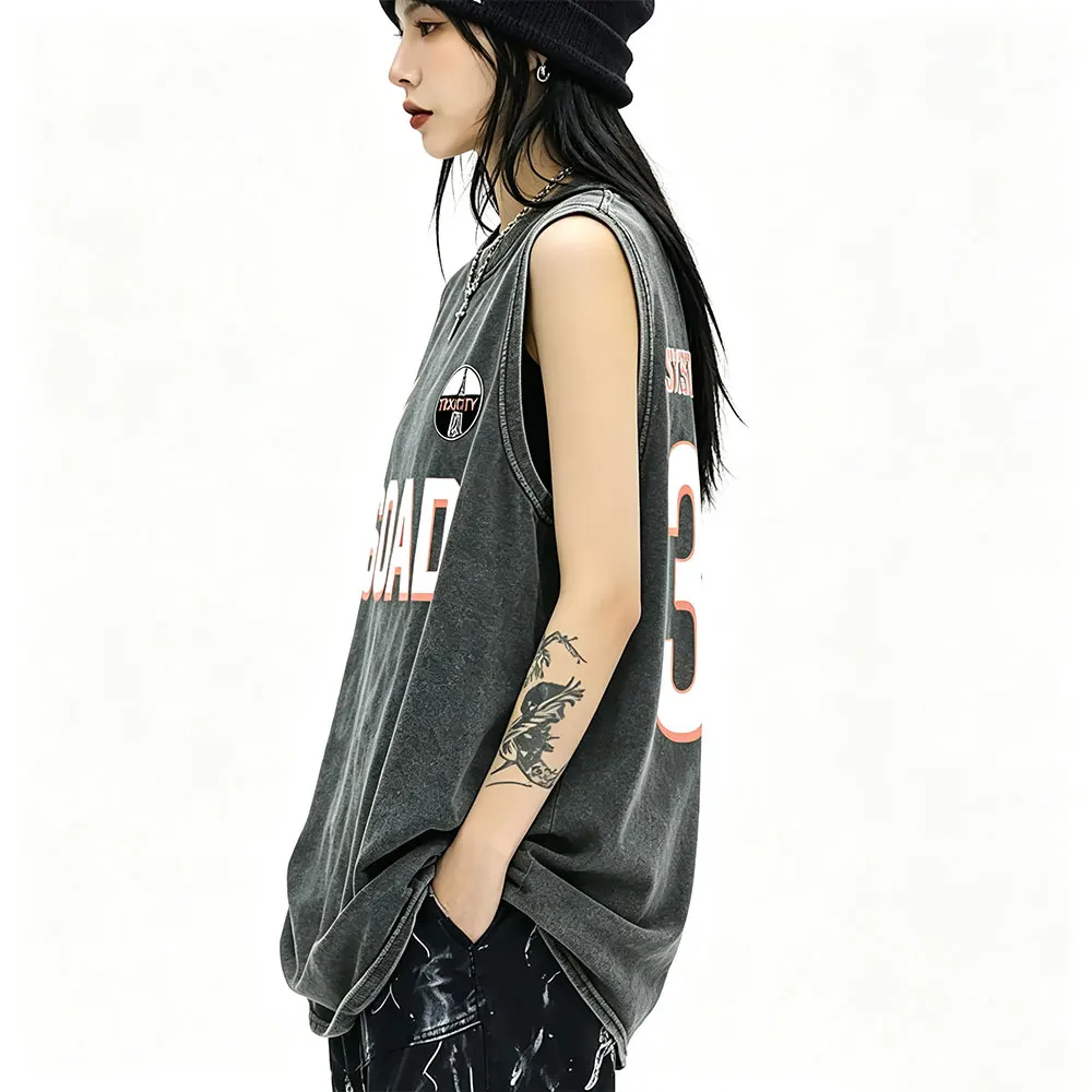 System of A Down Toxicity Vintage Washed Tank Tops Men Rock Oversized Sleeveless Vest T Shirts Men's Hip Hop Football Streetwear
