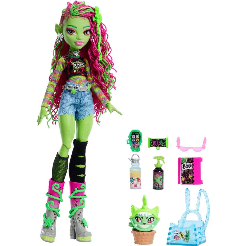 New Monster High G3 Plant Demon Dirty Braid Sister Venus Mcflytrap Dracula Elf Doll Plant Pet Cat Girls Play House Toys Gifts