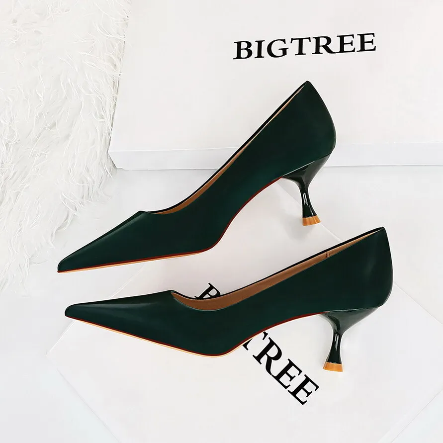 

Fashion Simple Slim High Heel Shallow Mouth Pointed Head Versatile Spring And Autumn New Women's Single Shoes Women Pumps