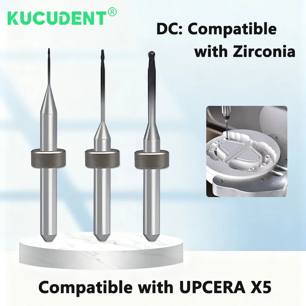 

Fit UPCERA X5 Dental Milling Burs High-Precision Grinding Drills for CAD/CAM System Zirconia Bolck Materials 0.6/1.0/2.0mm