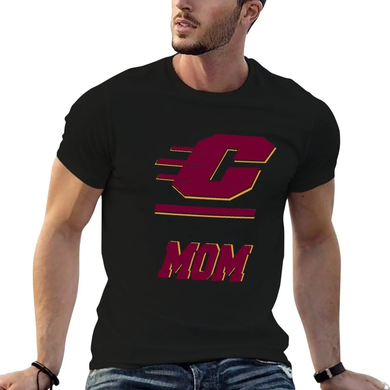 

central michigan university mom happy parents day T-Shirt funny t shirts cotton t shirts for man cotton T-Shirt