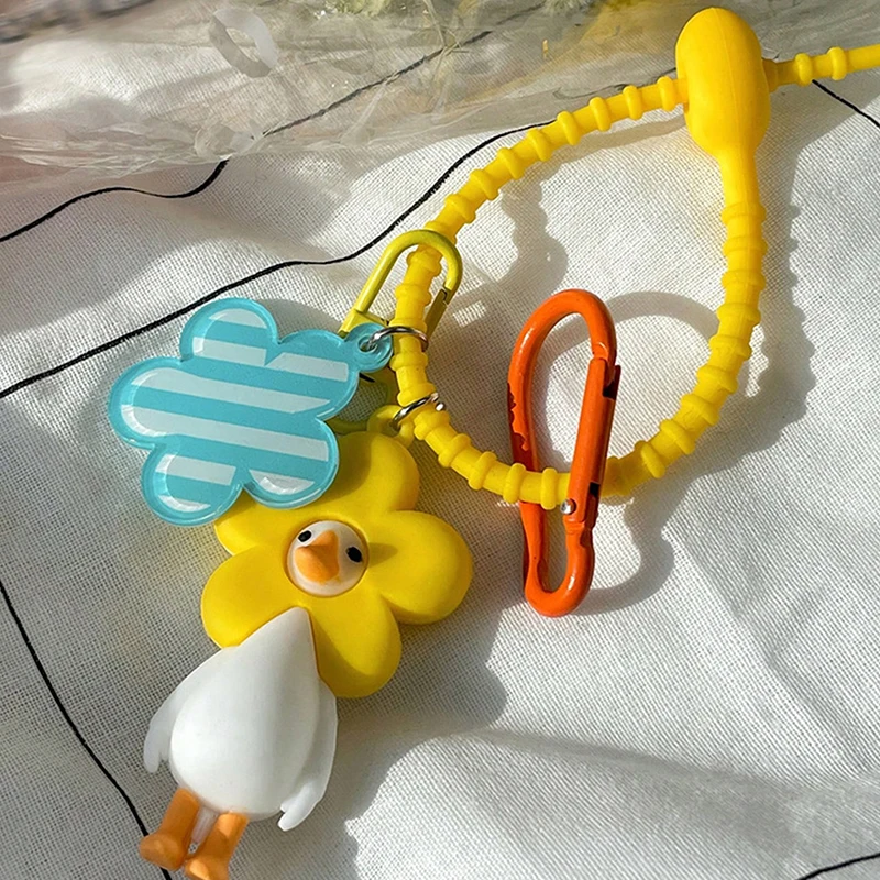 لطيف الكرتون بطة صفراء المفاتيح المألوف طالب قلادة رائعة شخصية هدية صغيرة التبعي