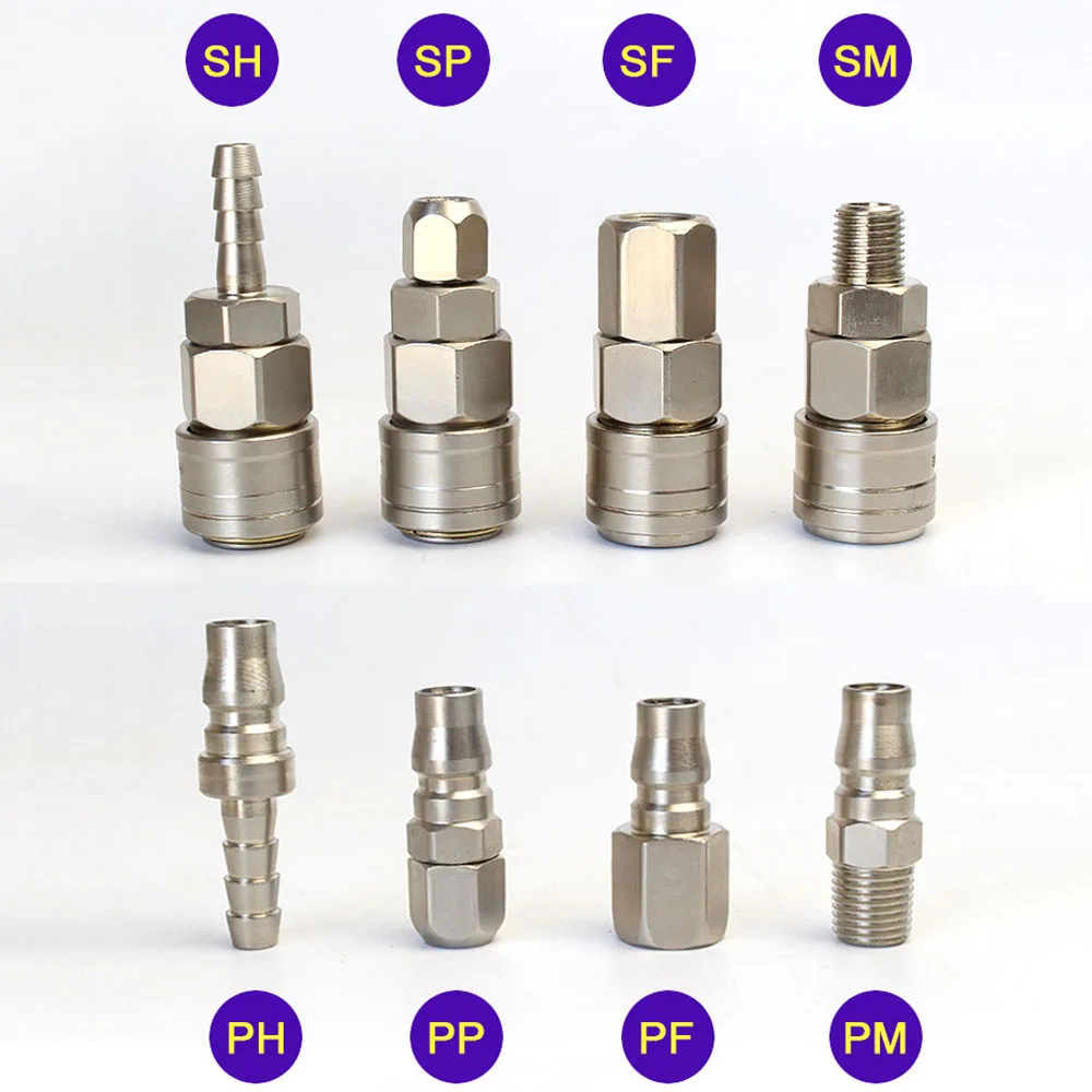 C Type Self-locking Quick Connector Coupling Joint Coupler For Air Compressor PU Gas Pipe Tools SP PP SM PM SH PH SF PF 20/30/40