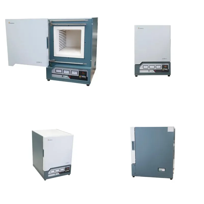 Lab Big Trade Programmed Ceramic Fiber 1200 1400 Degree High Temperature Box Muffle Furnace with Smoke Exhaust