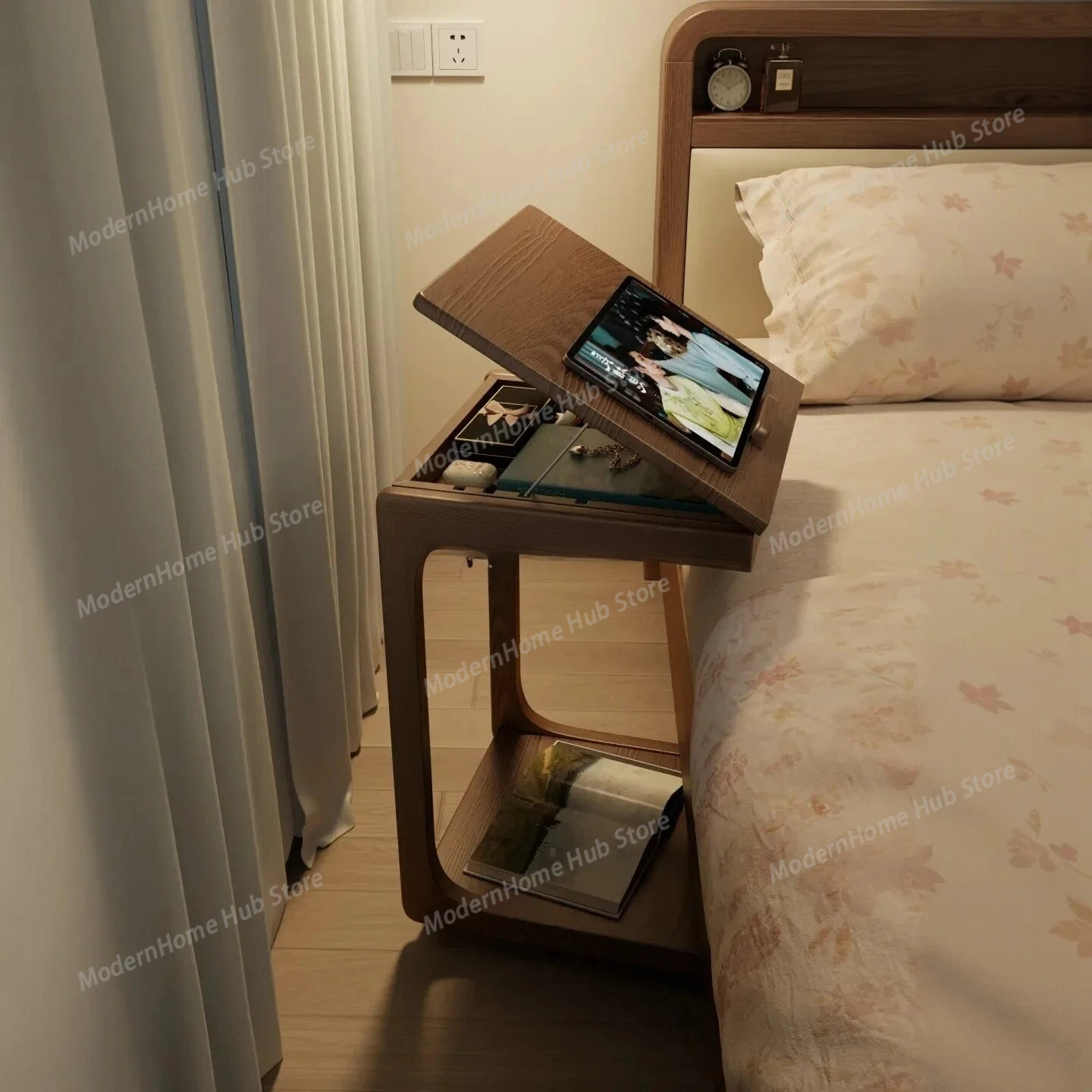 

Movable bedside table solid wood leg desk small student home simple small table study table Office Furniture