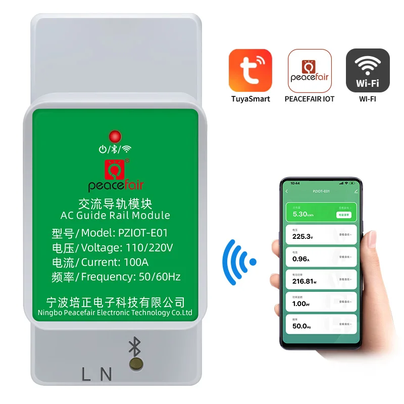 

AC Single Phase Din Rail WIFI Power Meter Energy Wattmeter Electric Consumption Meter Tuya Smart Volt Ammeter 110V 220V 50/60Hz